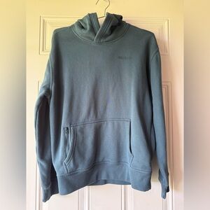 💥3/$12 Hollister Relaxed Fit Lightweight Fleece Hoodie in Slate Blue Teal
